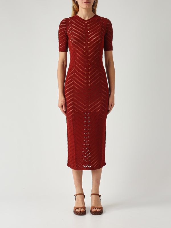 1. Robe en maille à chevrons pour femme Marron Twinset 261tt3100