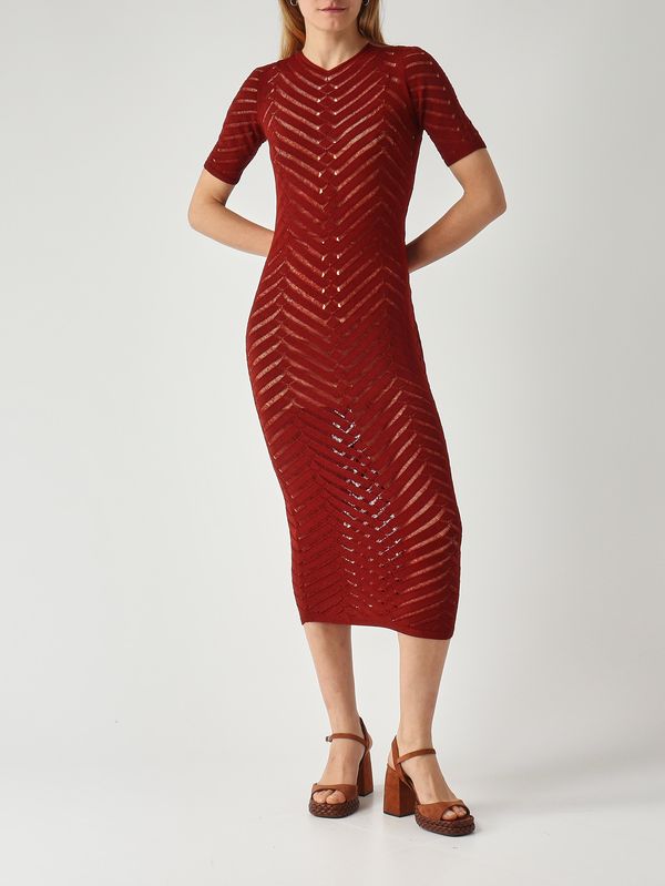 2. Robe en maille à chevrons pour femme Marron Twinset 261tt3100