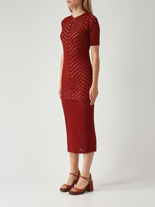 3. Robe en maille à chevrons pour femme Marron Twinset 261tt3100