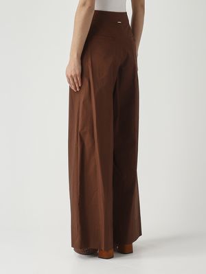 4. Pantalon femme en coton stretch Café