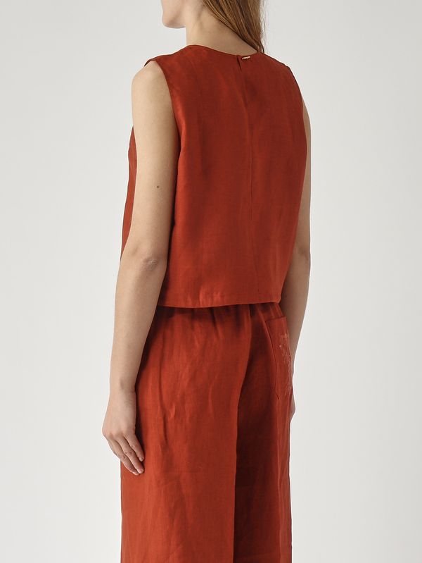 4. Top donna in lino Marrone Twinset 261tt2303