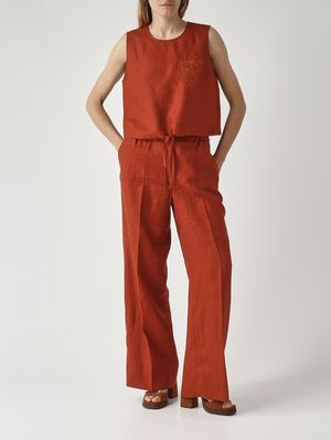 2. Top donna in lino Marrone