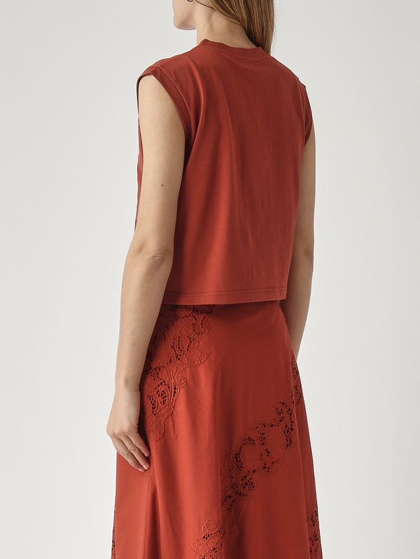 4. Camiseta de mujer de algodón Marrón Twinset 261tt2050
