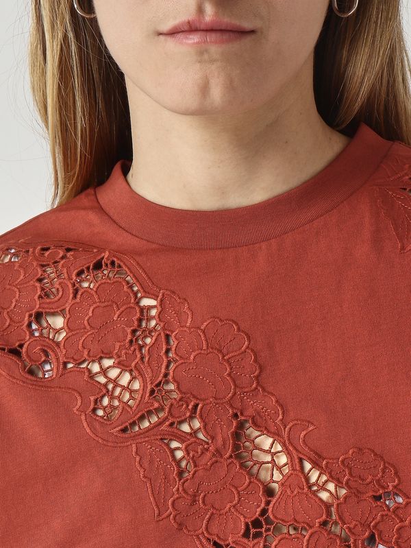 5. Camiseta de mujer de algodón Marrón Twinset 261tt2050