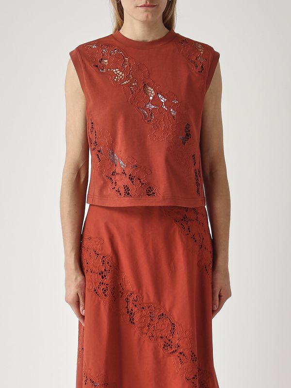 T-shirt femme en coton Marron Twinset