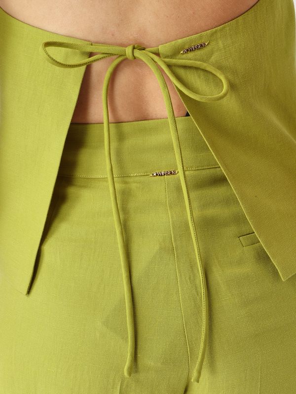 5. Chaleco de mujer de mezcla de lino Aceite de aguacate Twinset 261tt2551