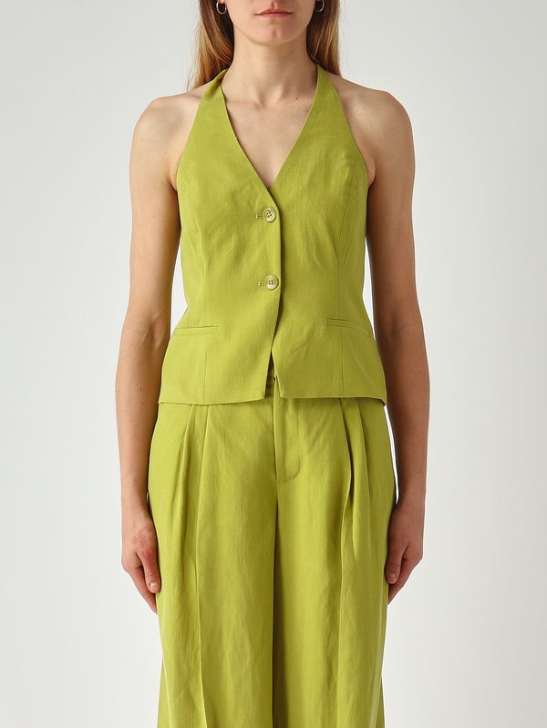 1. Chaleco de mujer de mezcla de lino Aceite de aguacate Twinset 261tt2551