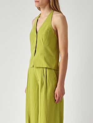 3. Chaleco de mujer de mezcla de lino Aceite de aguacate