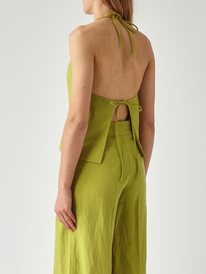 4. Chaleco de mujer de mezcla de lino Aceite de aguacate