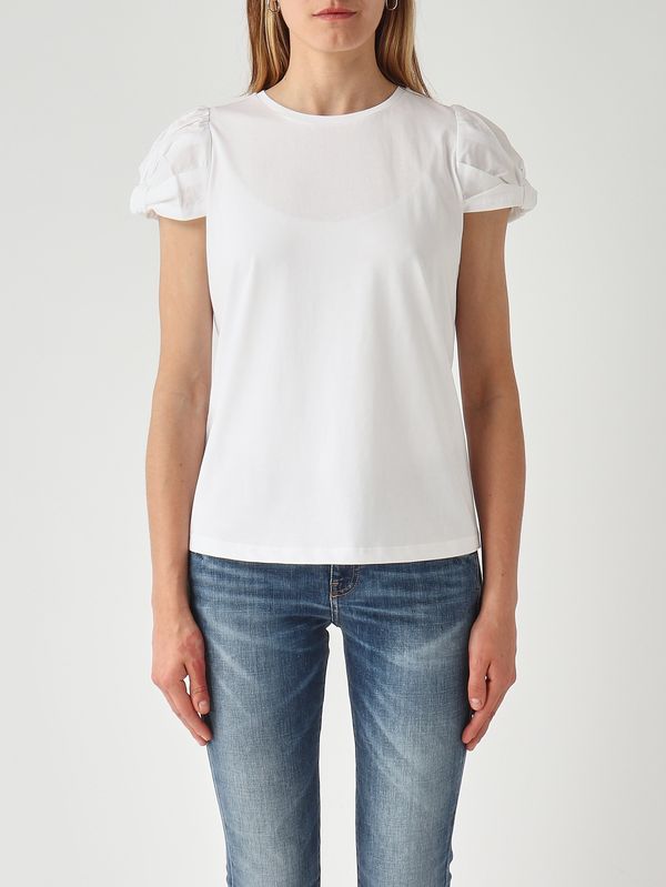 1. Camiseta de mujer de algodón Blanco óptico Twinset 261tt2060
