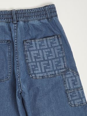 3. Bermuda bambino in denim di cotone Blu Denim