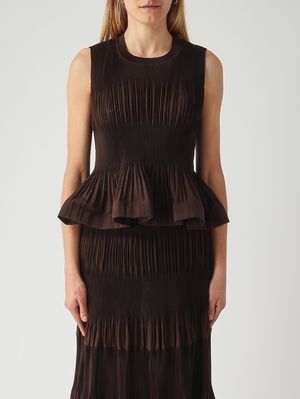 1. Women's pleated fabric blouse Moka