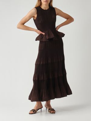 2. Women's pleated fabric blouse Moka