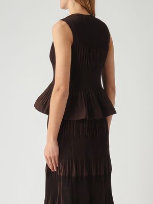 4. Women's pleated fabric blouse Moka