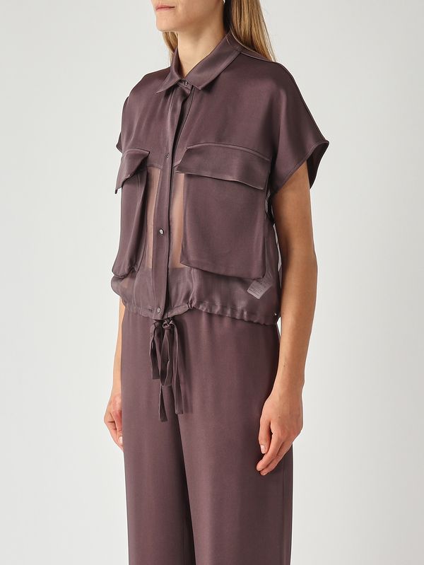 3. Camisa de mujer Frida en mezcla de viscosa Ciruela Antonelli q3758