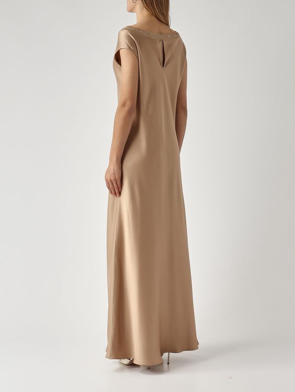 4. Women's satin dress Gold Antonelli q6789