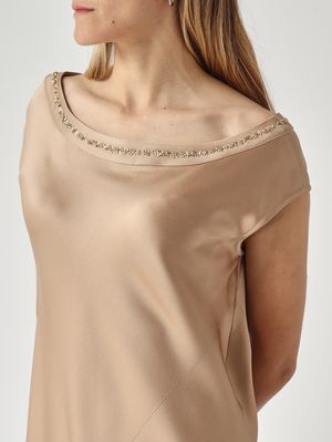 5. Women's satin dress Gold