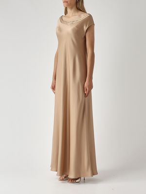 3. Women's satin dress Gold