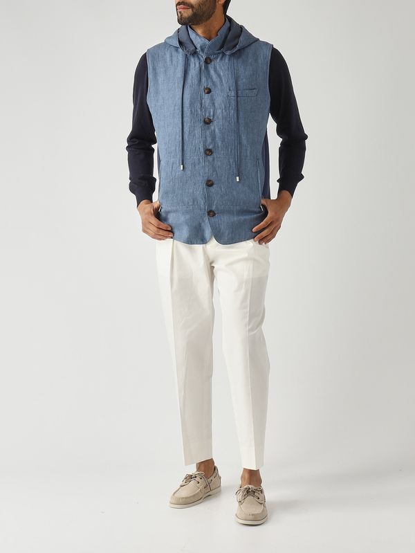 2. Gilet uomo in lino Blu Denim Gran Sasso 7819257804