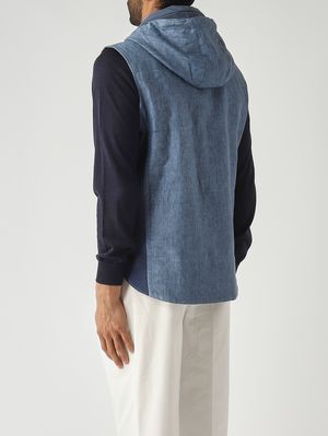4. Gilet uomo in lino Blu Denim