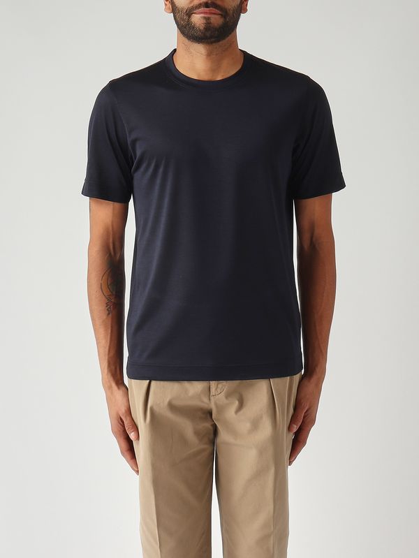 Camiseta de hombre de seda Azul marino Gran Sasso