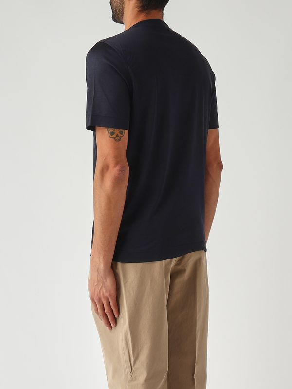 4. T-shirt uomo in seta Blu Navy Gran Sasso 6012178304
