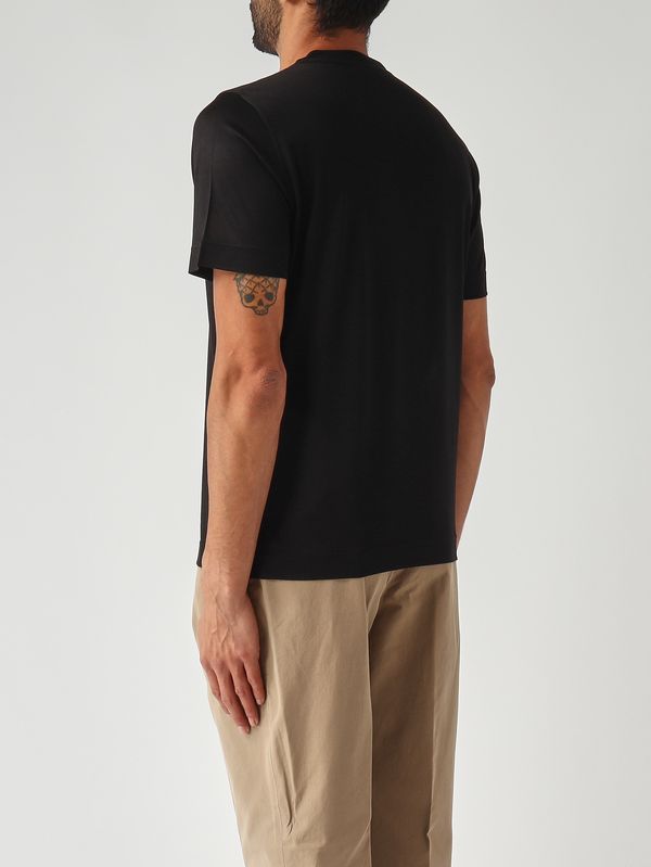 4. T-shirt uomo in seta Nero Gran Sasso 6012178304