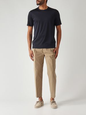 2. T-shirt uomo in seta Blu Navy