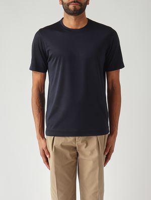 1. T-shirt uomo in seta Blu Navy