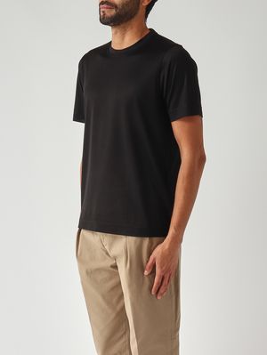 3. T-shirt uomo in seta Nero