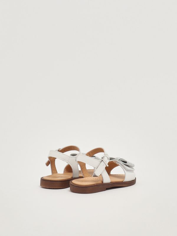 3. Mädchen-Sandalen aus Leder Weiß-Silber Dianetti 1688