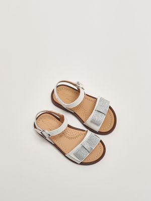 2. Mädchen-Sandalen aus Leder Weiß-Silber