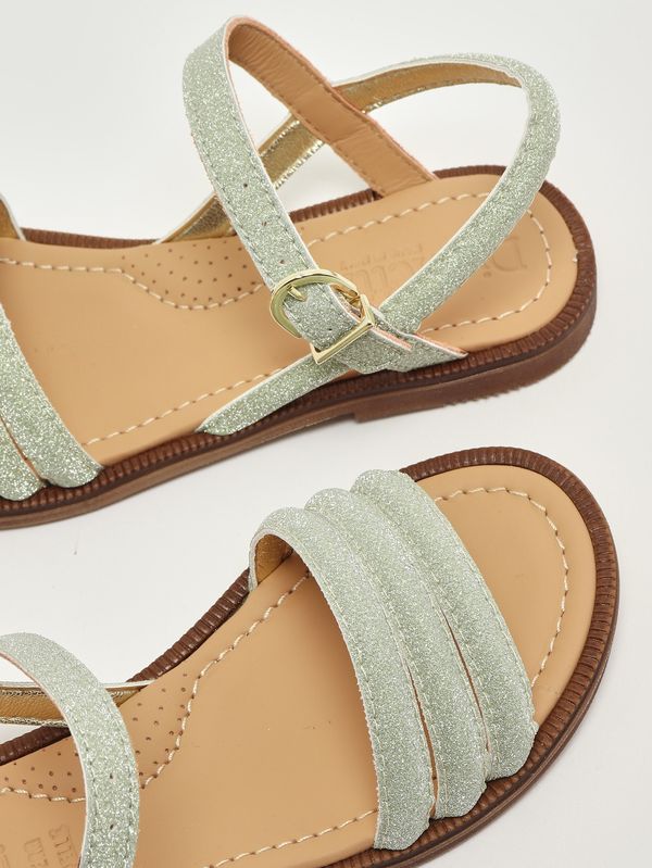 4. Mädchen-Sandalen aus Leder Platin Dianetti 1655