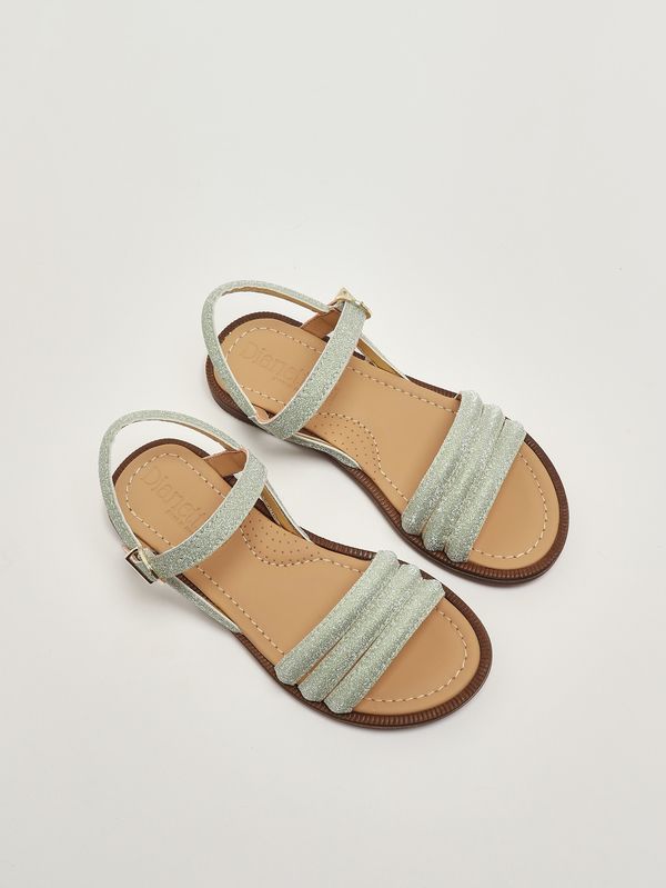 2. Mädchen-Sandalen aus Leder Platin Dianetti 1655