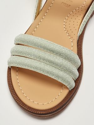 5. Mädchen-Sandalen aus Leder Platin