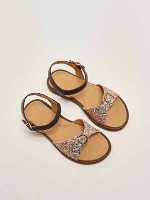 2. Mädchen-Sandalen aus Leder Puder