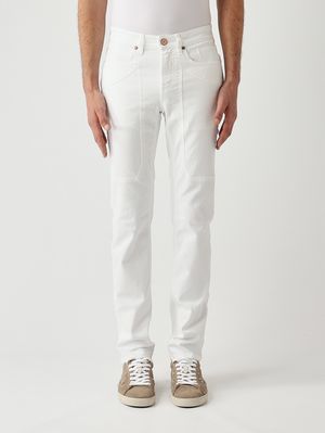 1. Jeans uomo John in cotone stretch Bianco