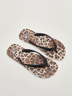 2. Alma Damen-Flip-Flops aus Gummi Animal-Print