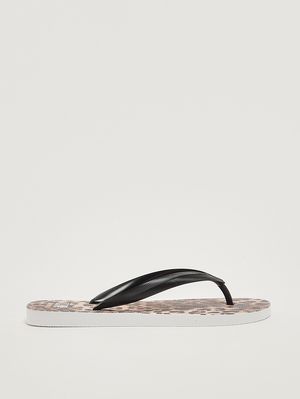 1. Alma Damen-Flip-Flops aus Gummi Animal-Print