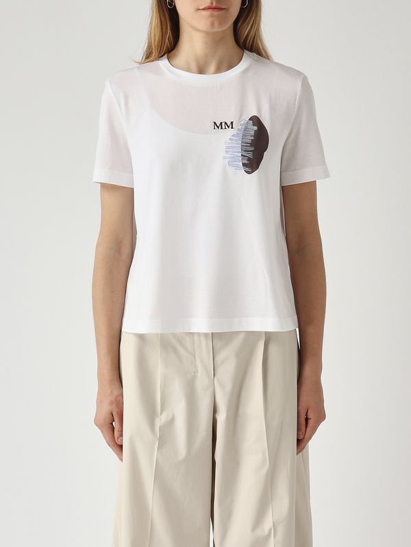 T-shirt donna Licenza in cotone Bianco MM Max Mara