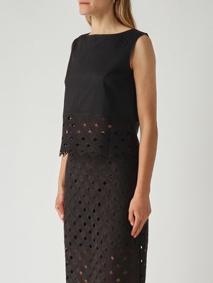 3. Women's Maggio cotton blend top Black