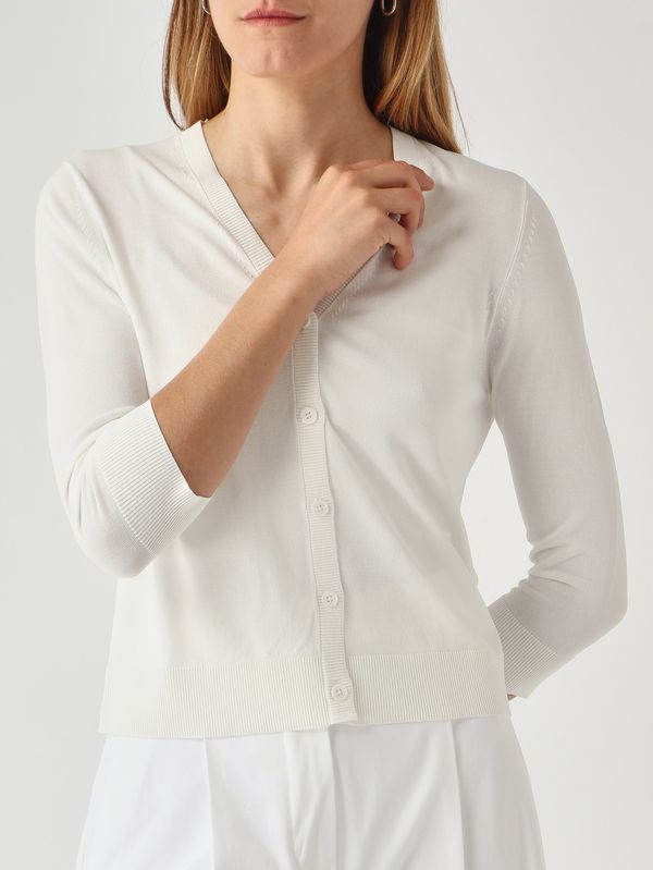 5. Cardigan femme Stemma en mélange de viscose Blanc MM Max Mara 2616341028600