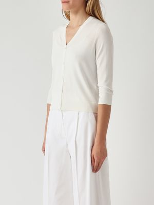 3. Cardigan femme Stemma en mélange de viscose Blanc