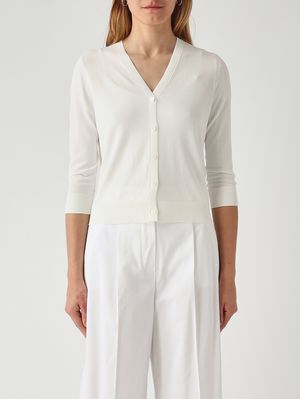 1. Cardigan femme Stemma en mélange de viscose Blanc