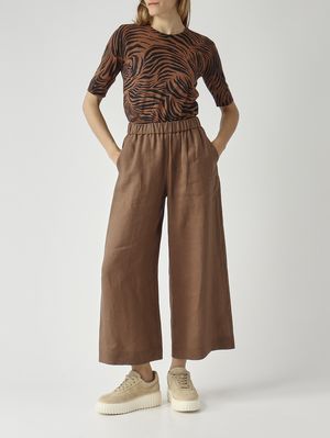 2. Damenpullover aus Baumwollmischgarn Schwarz-Leder