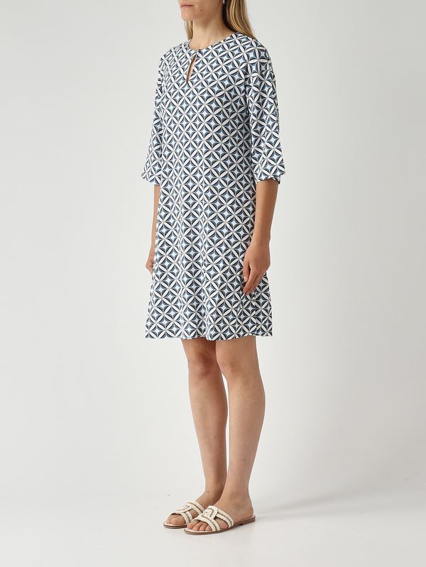 3. Robe femme Carnet en viscose stretch Blanc et bleu Max Mara Beachwear 2616621079600