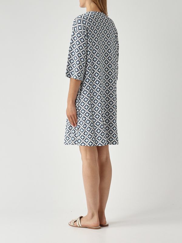 4. Robe femme Carnet en viscose stretch Blanc et bleu Max Mara Beachwear 2616621079600