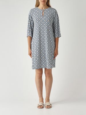 1. Robe femme Carnet en viscose stretch Blanc et bleu