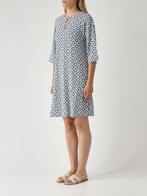 3. Robe femme Carnet en viscose stretch Blanc et bleu