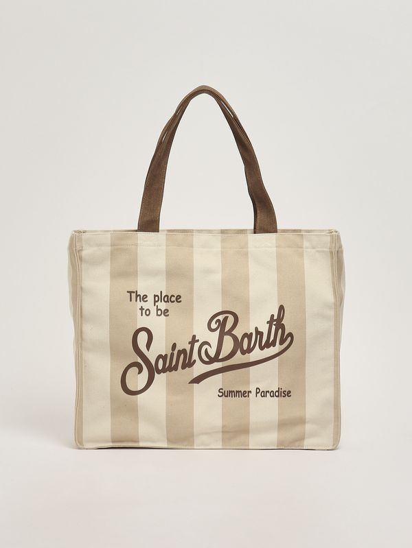1. Borsa donna Essential in canvas Beige-Bianco MC2 Saint Barth ebagn007